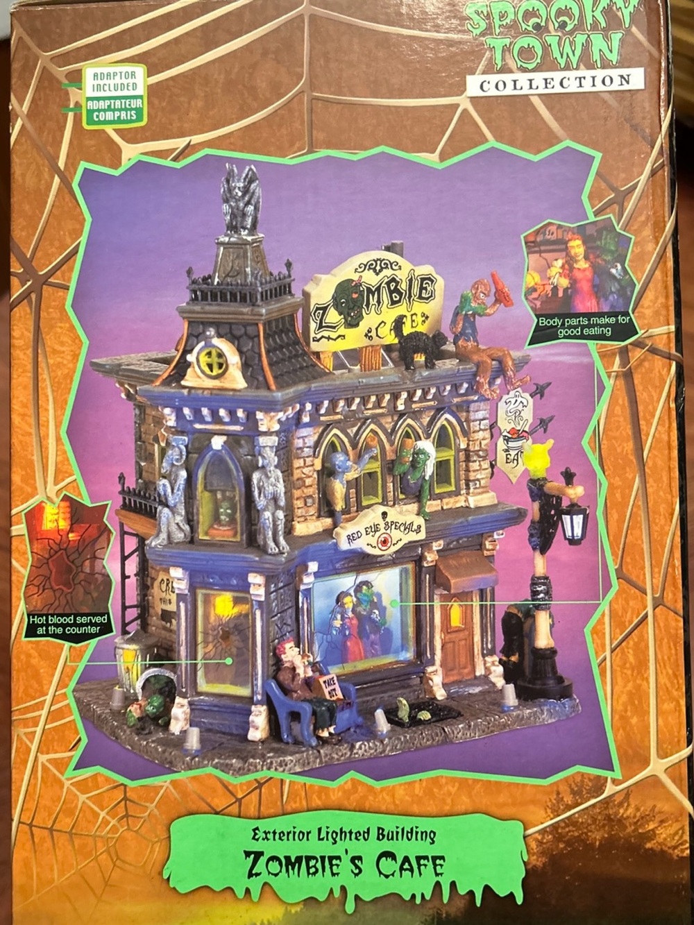 Lemax Spooky Town Zombie's Cafe Lighted Halloween House Retired ‘06 New in Box